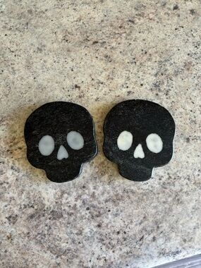 Marble Black Skulls Coaster Set